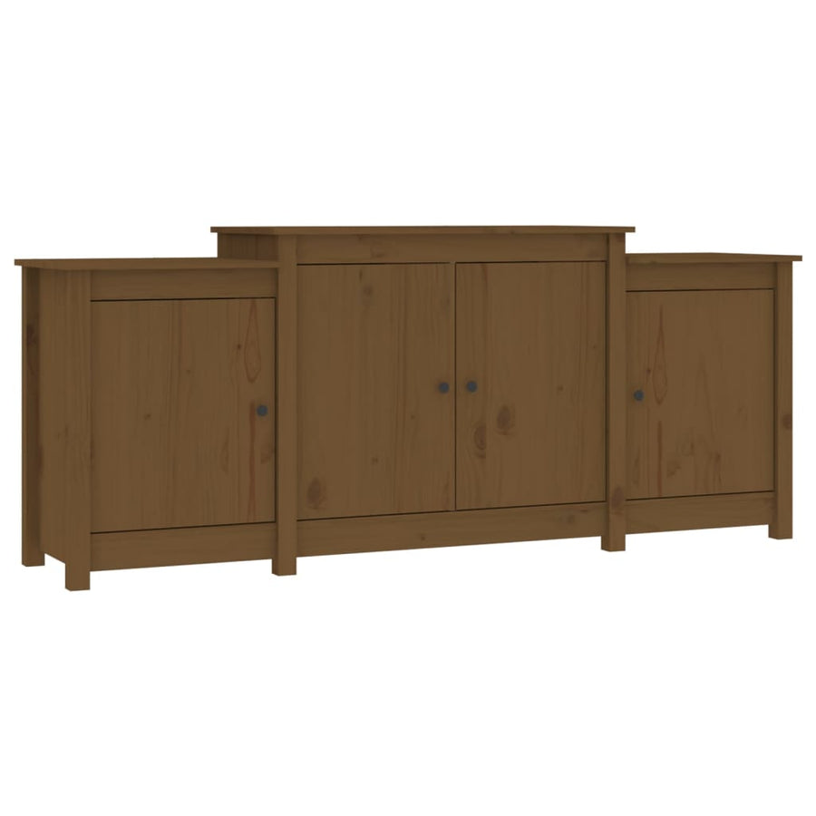 Dressoir 164X37X68 Cm Massief Grenenhout Honingbruin