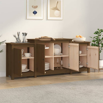 Dressoir 164X37X68 Cm Massief Grenenhout Honingbruin