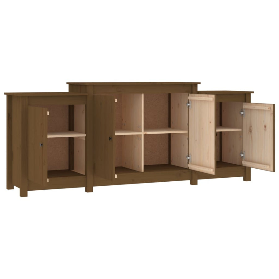 Dressoir 164X37X68 Cm Massief Grenenhout Honingbruin
