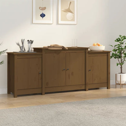 Dressoir 164X37X68 Cm Massief Grenenhout Honingbruin