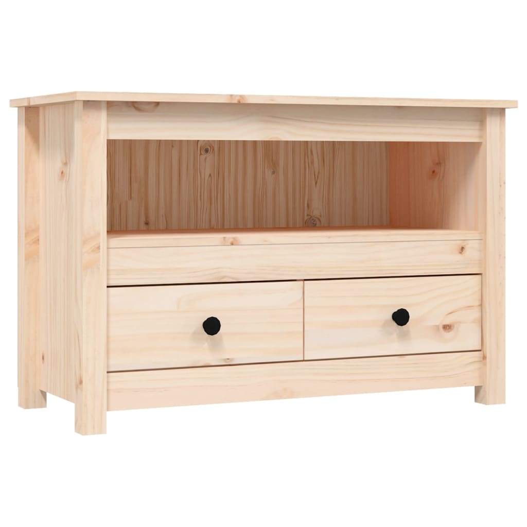 Tv-Meubel 79X35X52 Cm Massief Grenenhout Naturel