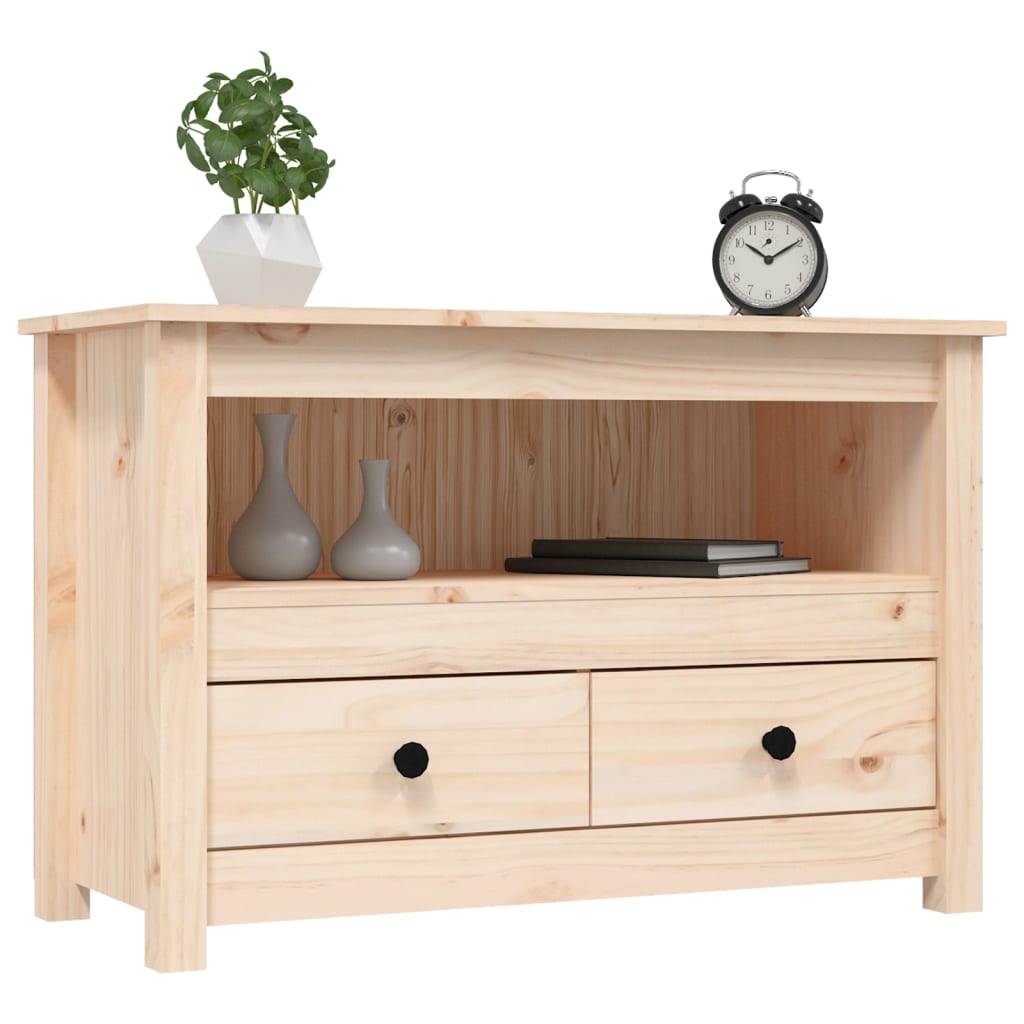 Tv-Meubel 79X35X52 Cm Massief Grenenhout Naturel