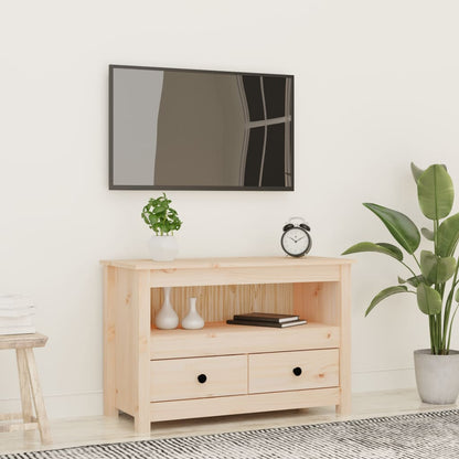 Tv-Meubel 79X35X52 Cm Massief Grenenhout Naturel