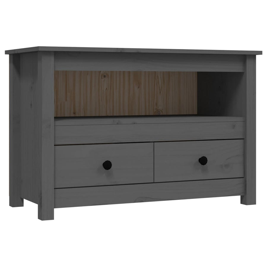 Tv-Meubel 79X35X52 Cm Massief Grenenhout Grijs