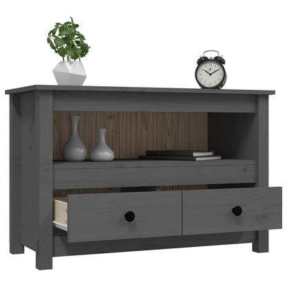 Tv-Meubel 79X35X52 Cm Massief Grenenhout Grijs