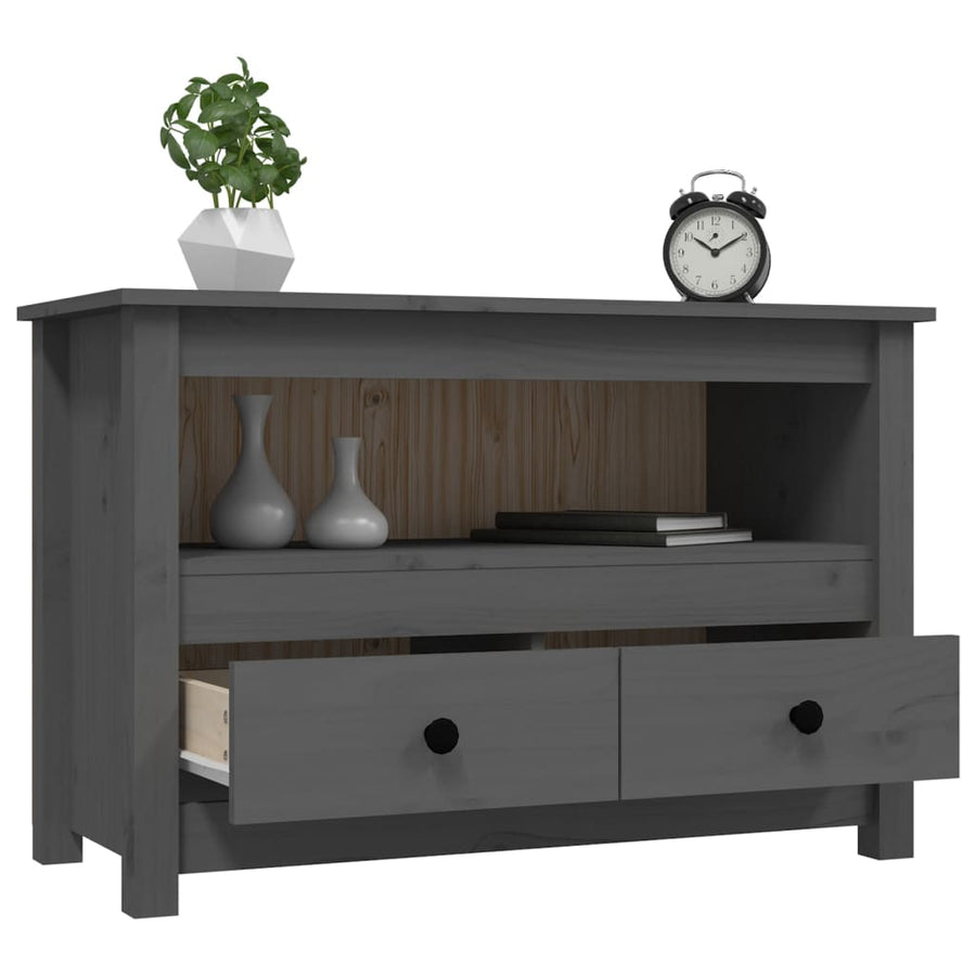 Tv-Meubel 79X35X52 Cm Massief Grenenhout Grijs
