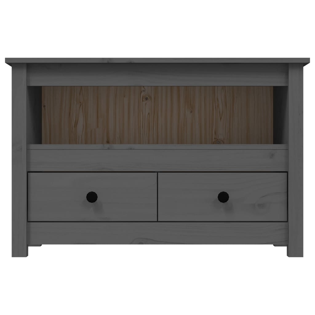 Tv-Meubel 79X35X52 Cm Massief Grenenhout Grijs