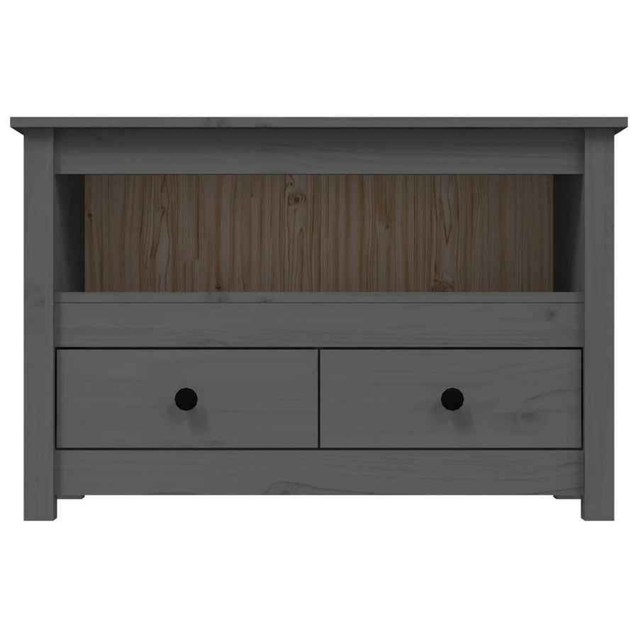 Tv-Meubel 79X35X52 Cm Massief Grenenhout Grijs