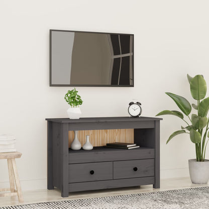 Tv-Meubel 79X35X52 Cm Massief Grenenhout Grijs