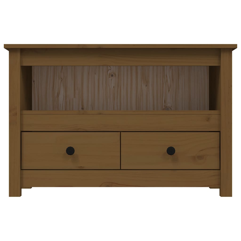 Tv-Meubel 79X35X52 Cm Massief Grenenhout Honingbruin