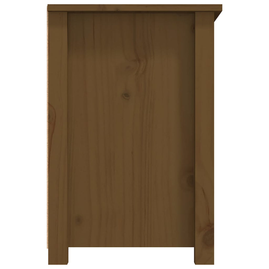 Tv-Meubel 79X35X52 Cm Massief Grenenhout Honingbruin