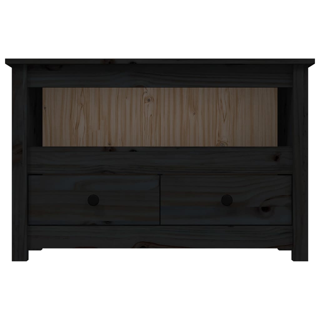 Tv-Meubel 79X35X52 Cm Massief Grenenhout Zwart