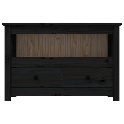 Tv-Meubel 79X35X52 Cm Massief Grenenhout Zwart