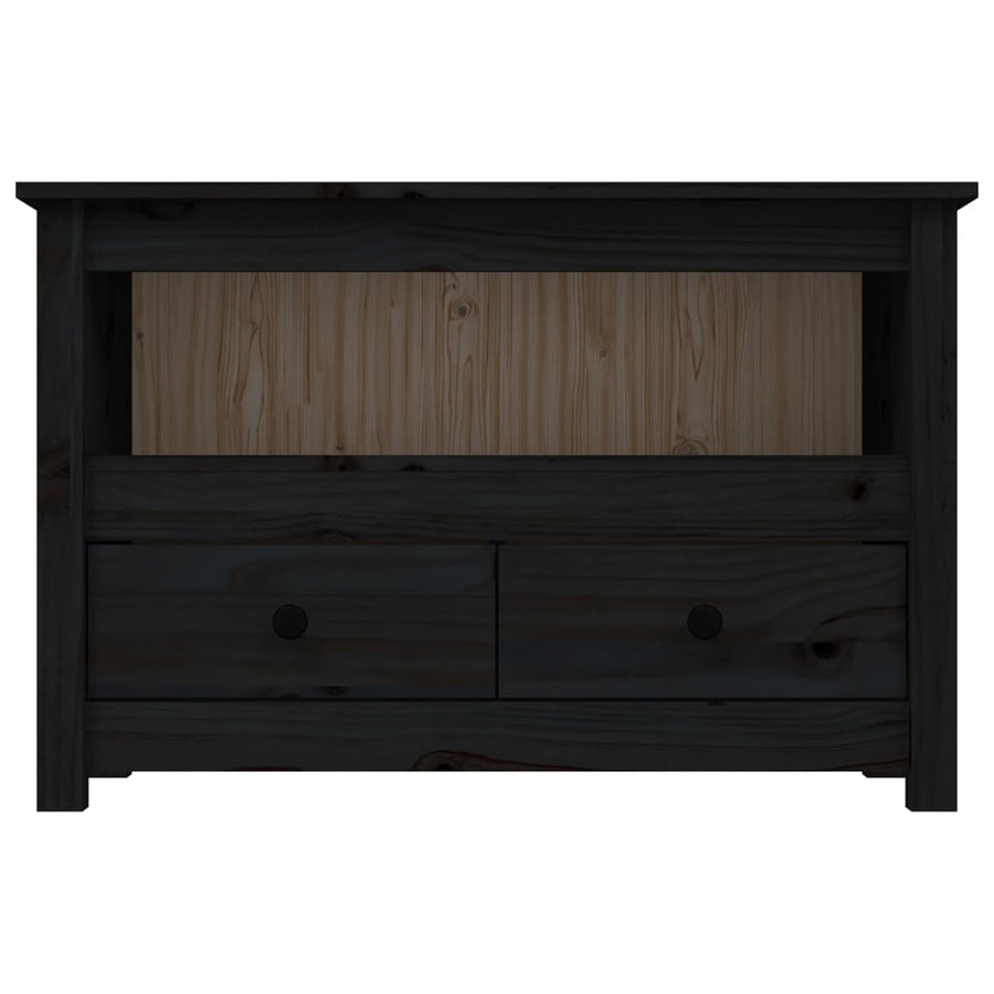Tv-Meubel 79X35X52 Cm Massief Grenenhout Zwart