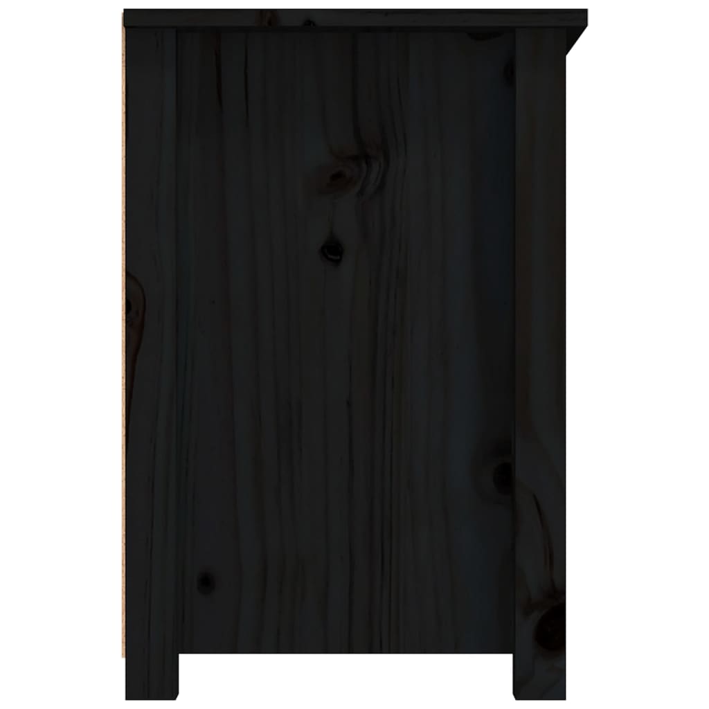 Tv-Meubel 79X35X52 Cm Massief Grenenhout Zwart