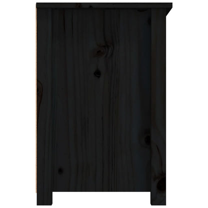 Tv-Meubel 79X35X52 Cm Massief Grenenhout Zwart