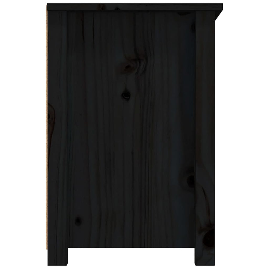 Tv-Meubel 79X35X52 Cm Massief Grenenhout Zwart