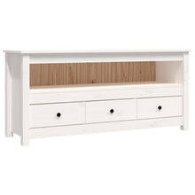 Tv-Meubel 114X35X52 Cm Massief Grenenhout Wit