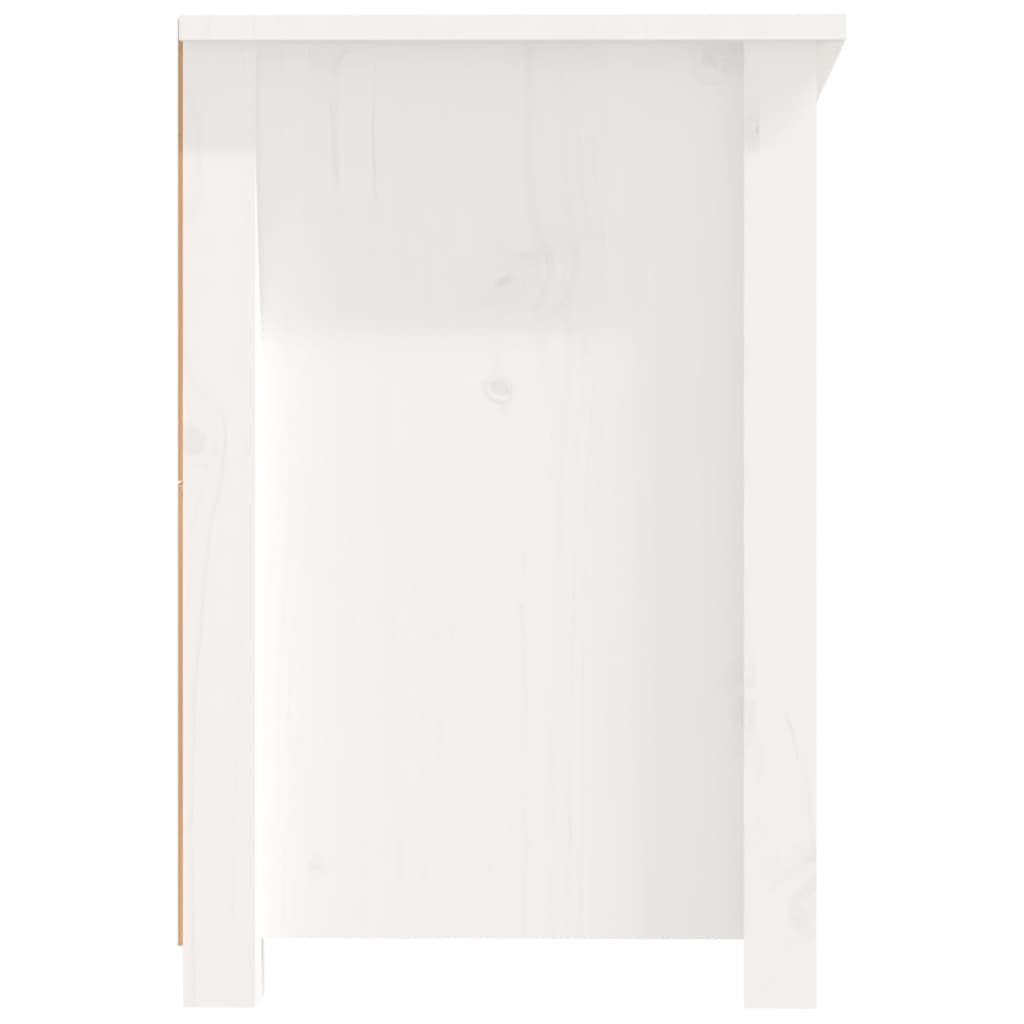Tv-Meubel 114X35X52 Cm Massief Grenenhout Wit