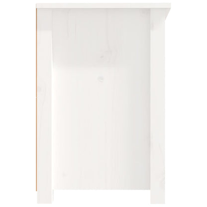 Tv-Meubel 114X35X52 Cm Massief Grenenhout Wit