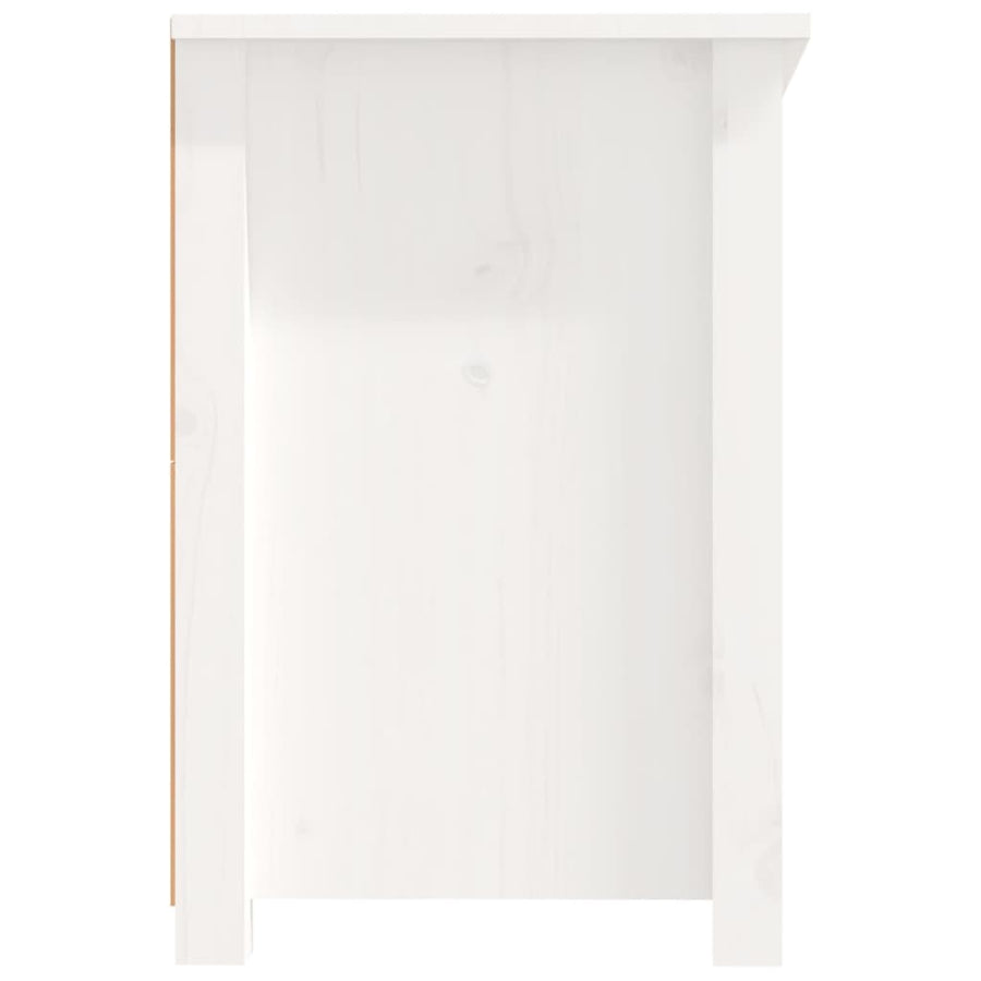 Tv-Meubel 114X35X52 Cm Massief Grenenhout Wit