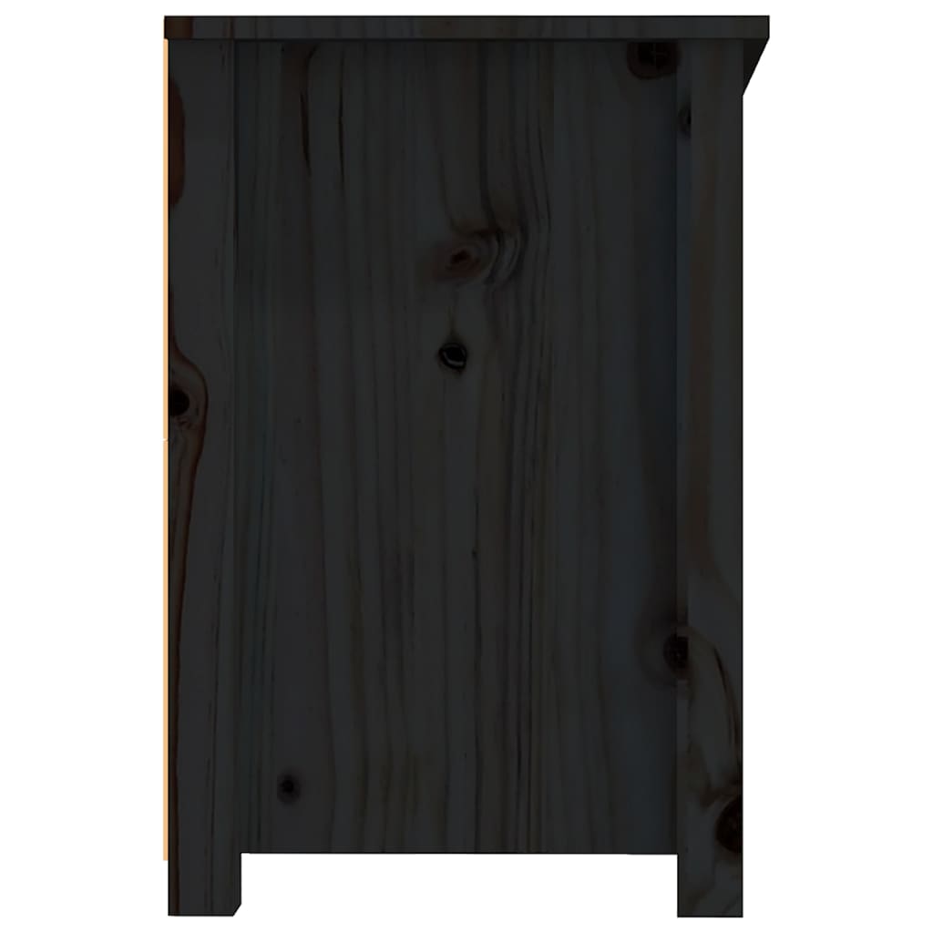 Tv-Meubel 4X35X52 Cm Massief Grenenhout Zwart