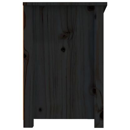 Tv-Meubel 4X35X52 Cm Massief Grenenhout Zwart