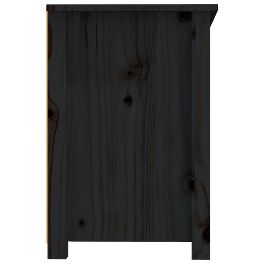 Tv-Meubel 4X35X52 Cm Massief Grenenhout Zwart