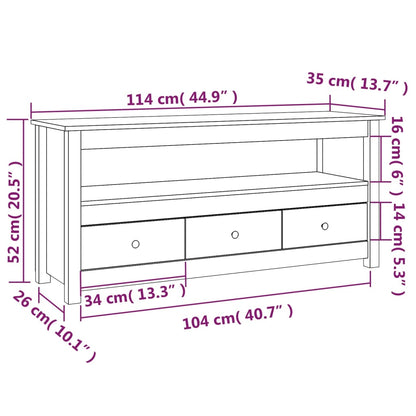 Tv-Meubel 4X35X52 Cm Massief Grenenhout Zwart