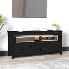 TV cabinet 114x35x52 cm solid pine black