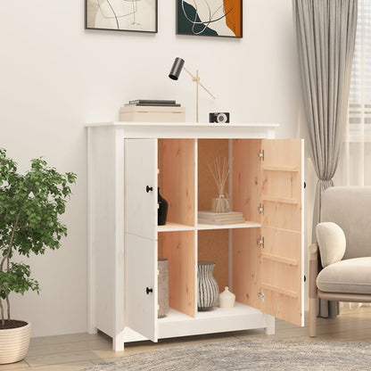 Dressoir 83X41,5X100 Cm Massief Grenenhout Wit