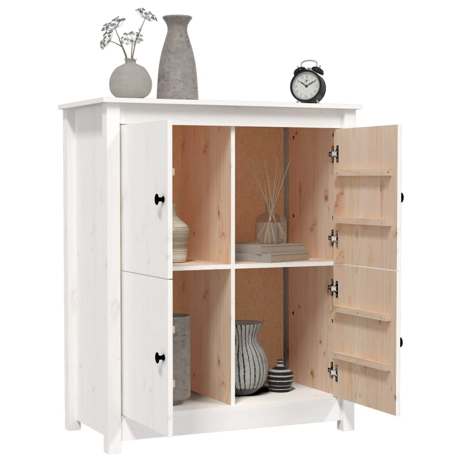 Dressoir 83X41,5X100 Cm Massief Grenenhout Wit