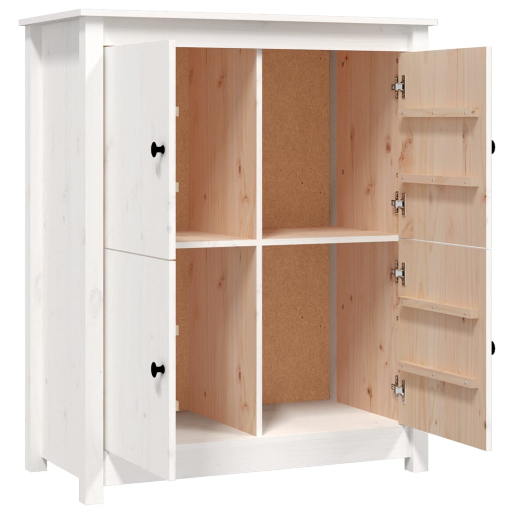 Dressoir 83X41,5X100 Cm Massief Grenenhout Wit