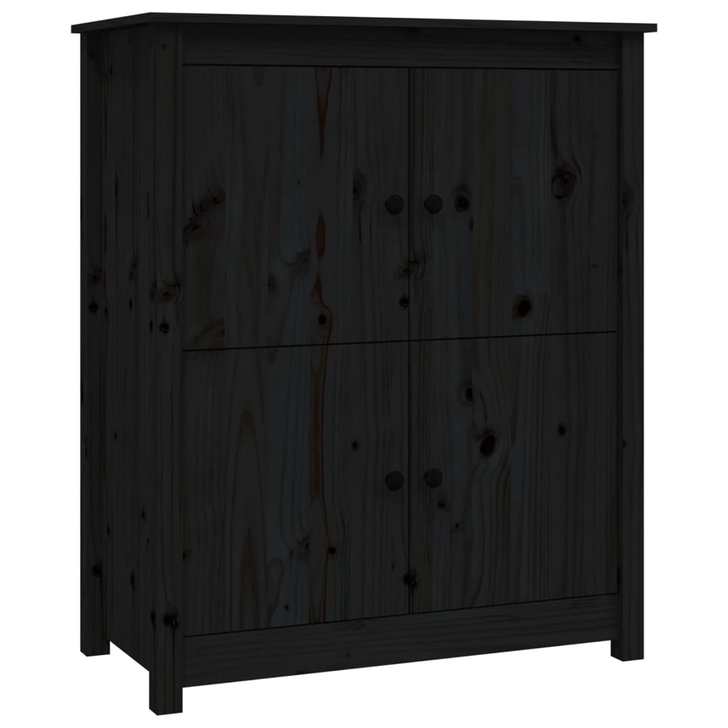 Dressoir 83X41,5X100 Cm Massief Grenenhout Zwart