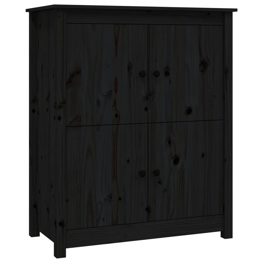 Dressoir 83X41,5X100 Cm Massief Grenenhout Zwart