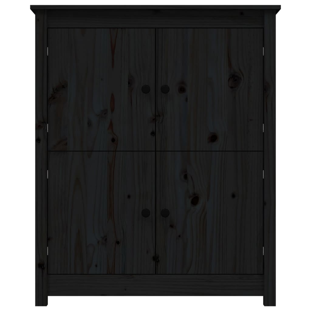 Dressoir 83X41,5X100 Cm Massief Grenenhout Zwart