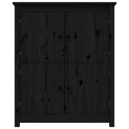 Dressoir 83X41,5X100 Cm Massief Grenenhout Zwart