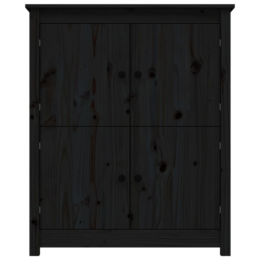 Dressoir 83X41,5X100 Cm Massief Grenenhout Zwart