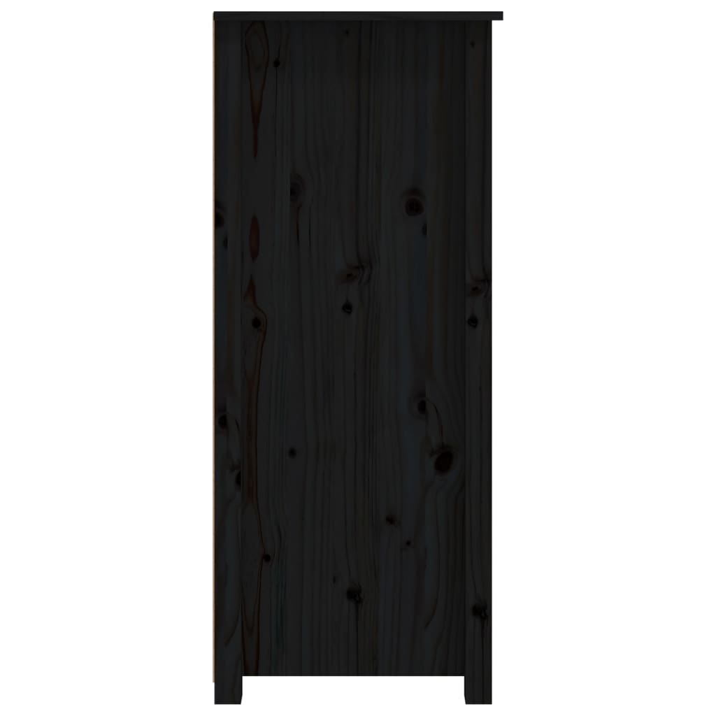 Dressoir 83X41,5X100 Cm Massief Grenenhout Zwart