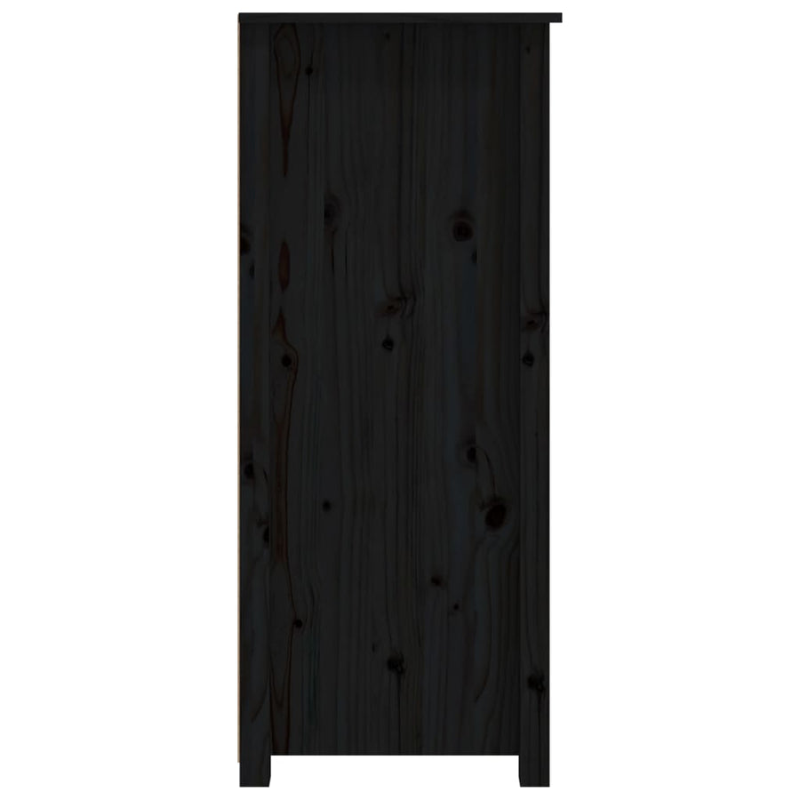 Dressoir 83X41,5X100 Cm Massief Grenenhout Zwart