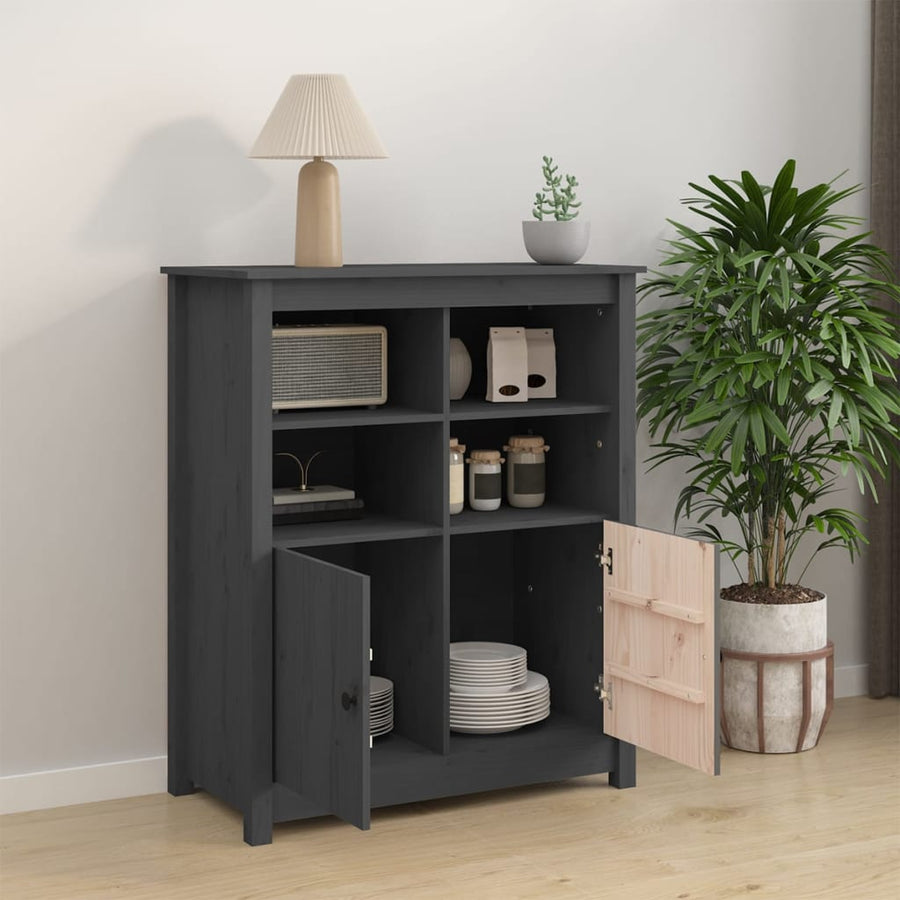 Dressoir 83X41,5X100 Cm Massief Grenenhout Grijs