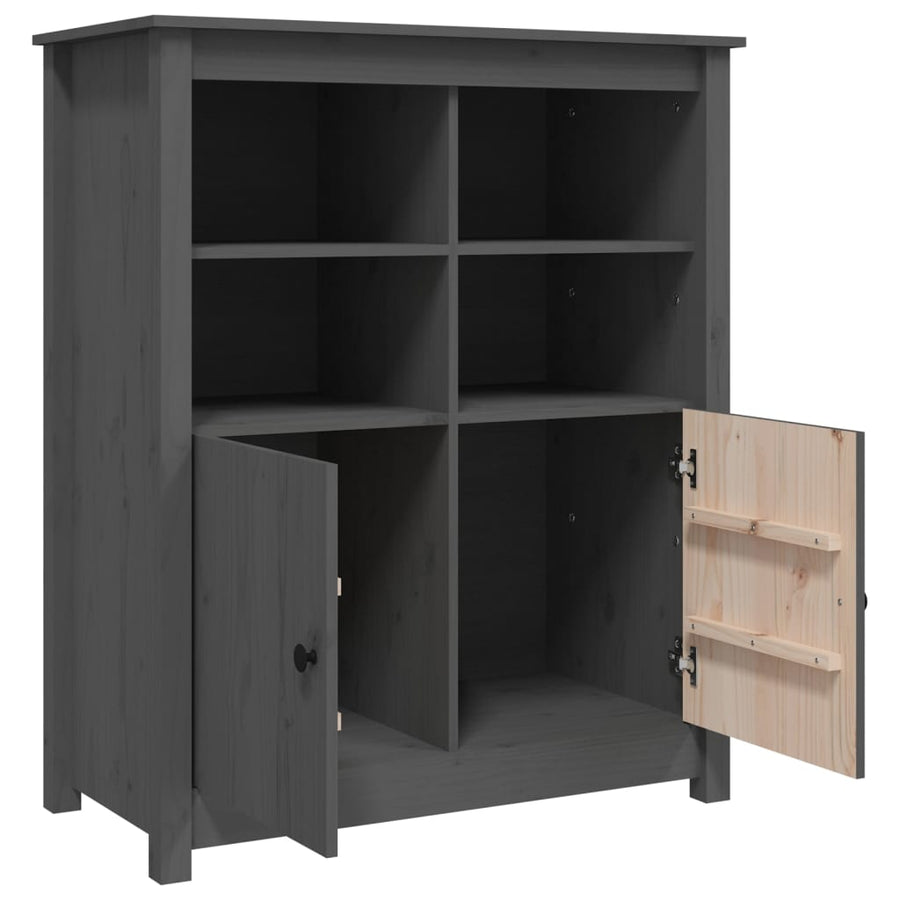 Dressoir 83X41,5X100 Cm Massief Grenenhout Grijs