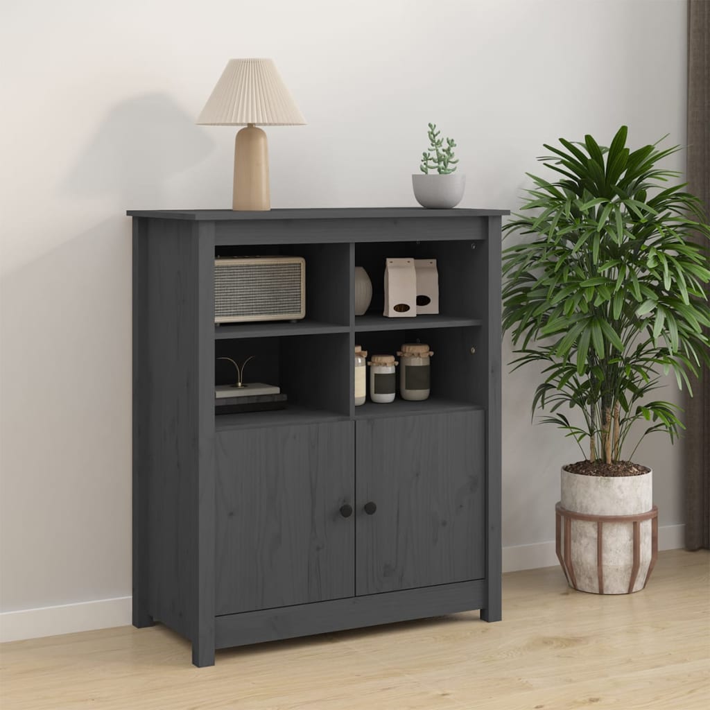 Dressoir 83X41,5X100 Cm Massief Grenenhout Grijs