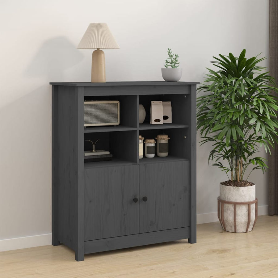 Dressoir 83X41,5X100 Cm Massief Grenenhout Grijs