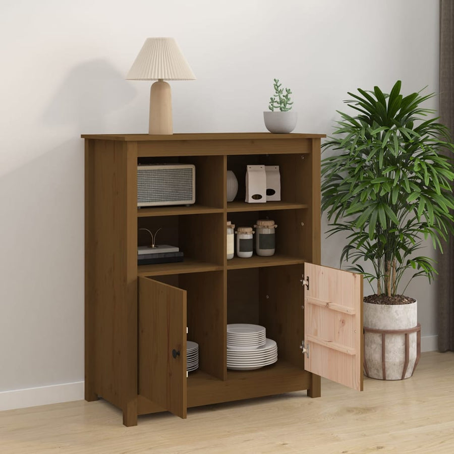 Dressoir 83X41,5X100 Cm Massief Grenenhout Honingbruin