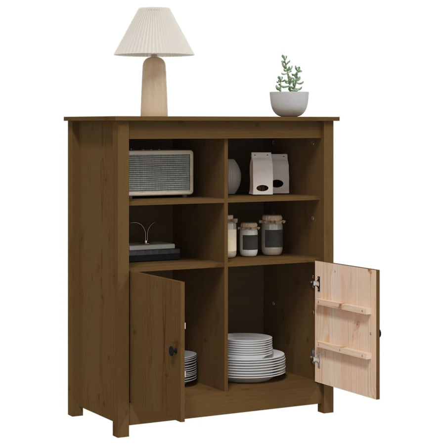 Dressoir 83X41,5X100 Cm Massief Grenenhout Honingbruin