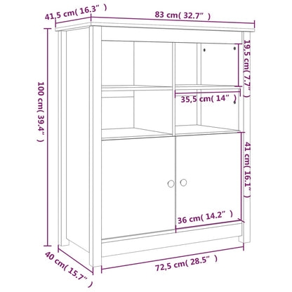 Dressoir 83X41,5X100 Cm Massief Grenenhout Honingbruin