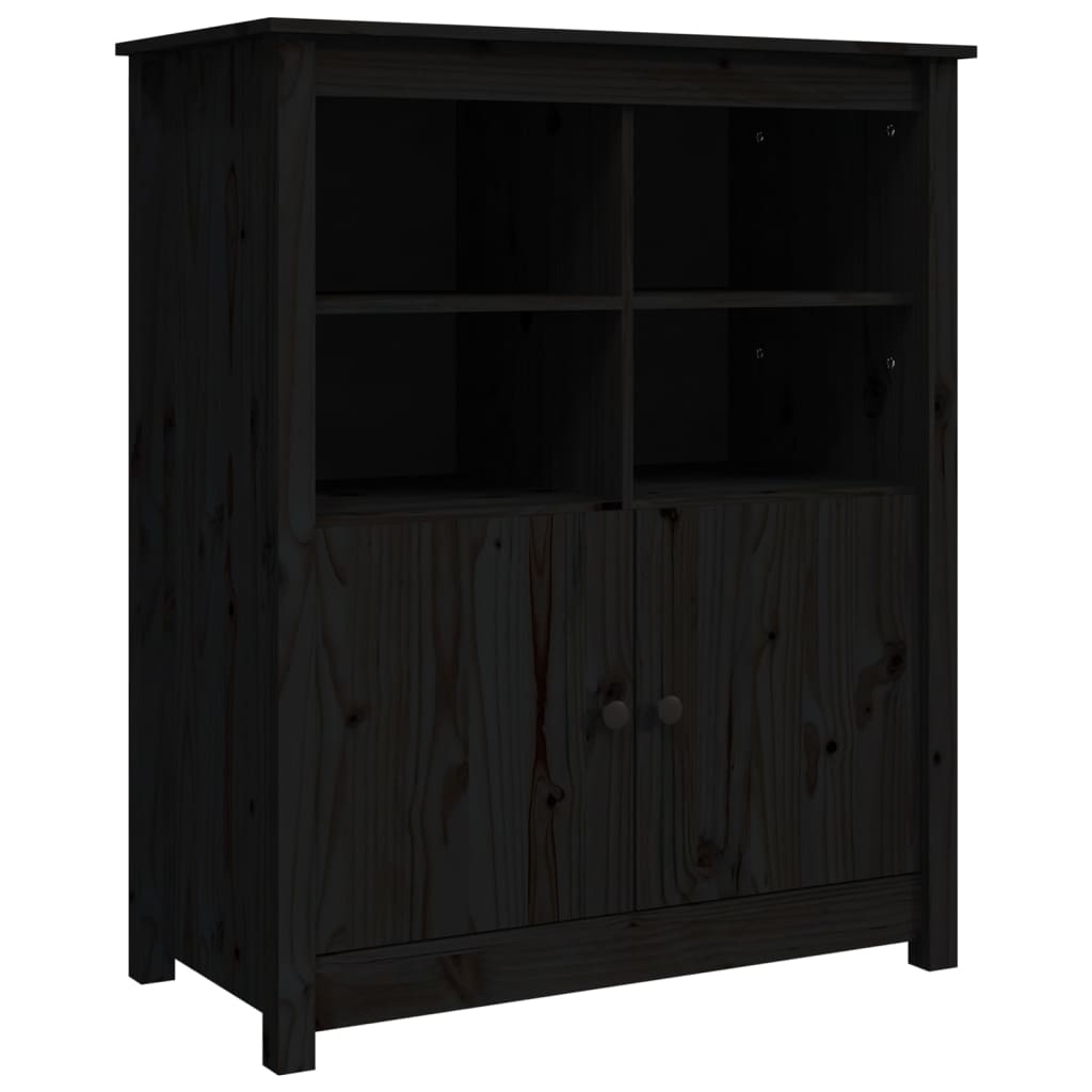 Dressoir 83X41,5X100 Cm Massief Grenenhout Zwart