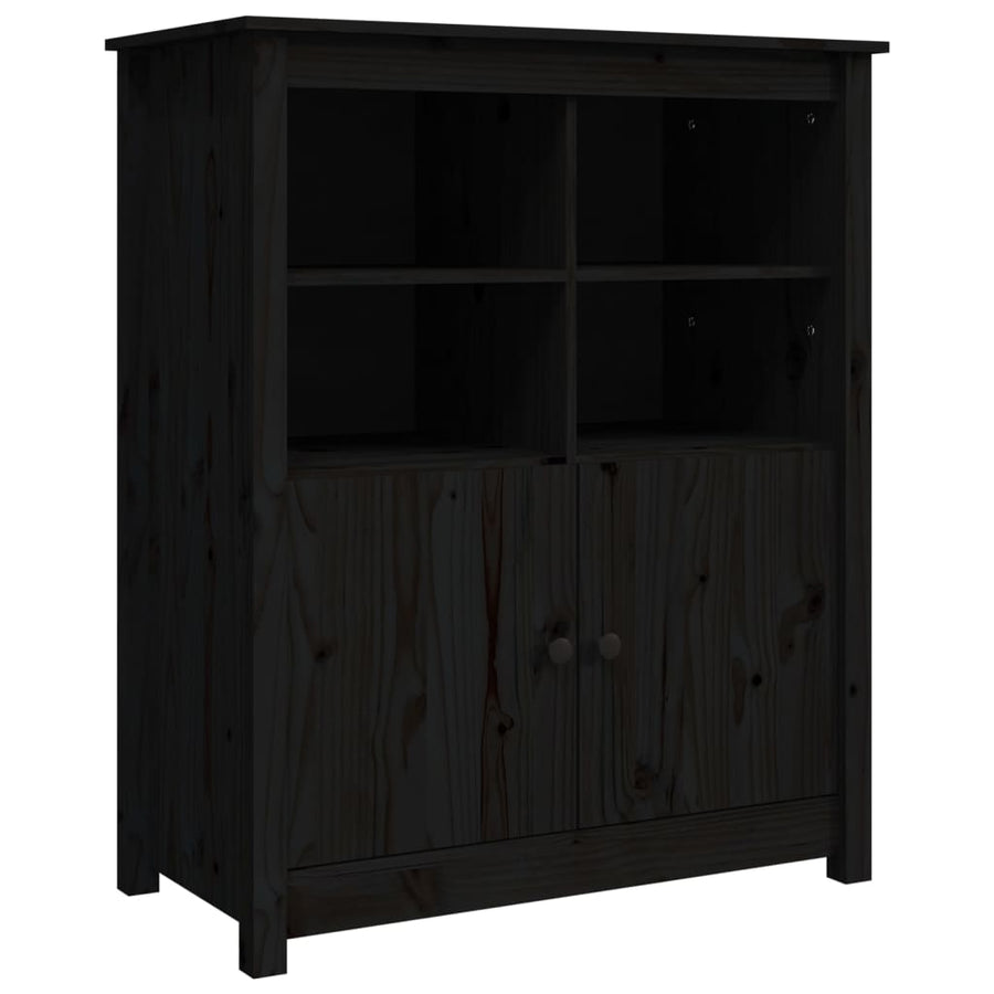 Dressoir 83X41,5X100 Cm Massief Grenenhout Zwart