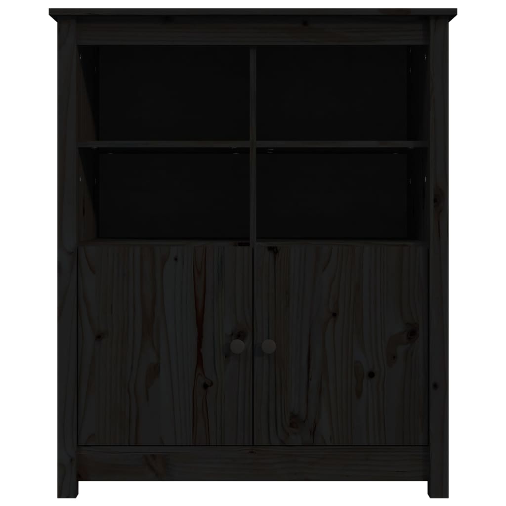 Dressoir 83X41,5X100 Cm Massief Grenenhout Zwart
